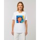 Camiseta The Origen - Expresiones del Pop Art Wow Azul Chica Blanca